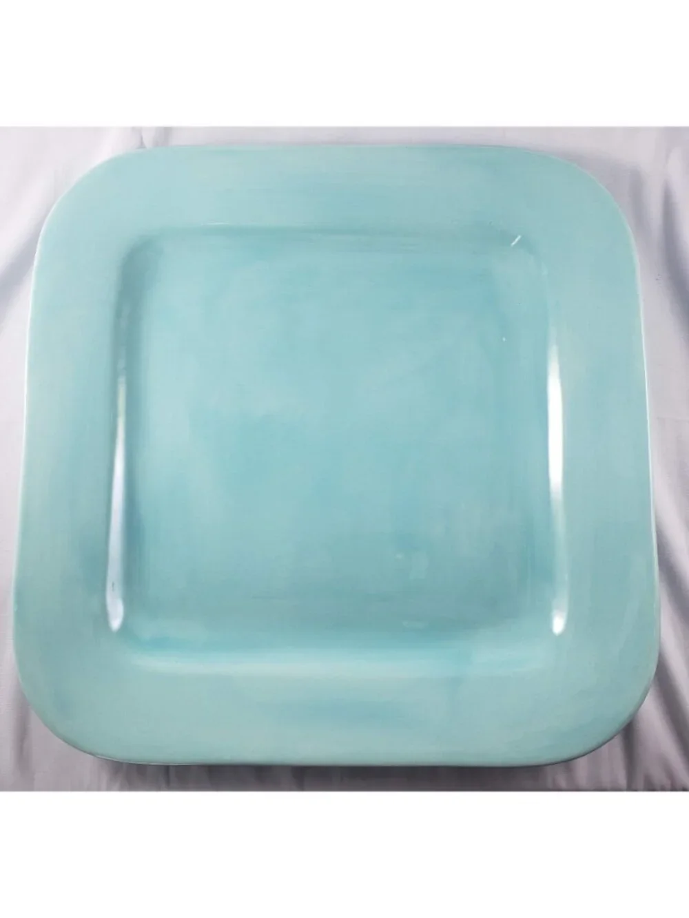 Home American Simplicity Turquoise Aqua Square Dinner Plates Set HTF
